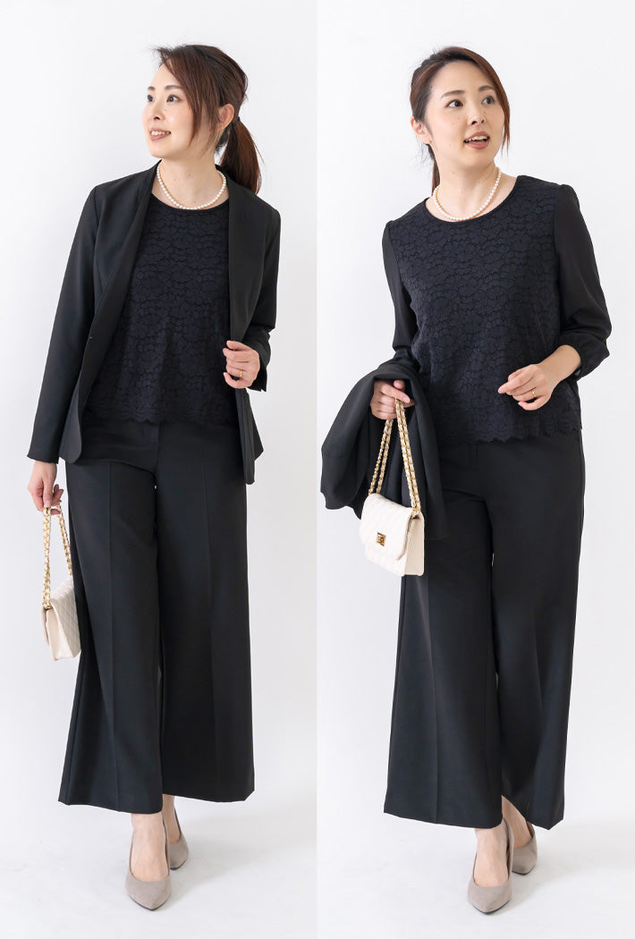 Clease[クリーズ] 　袖シフォンレースブラウス＜8005＞