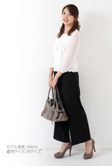 Clease[クリーズ] 　前後スカラップレース袖シフォンレースブラウス＜8005＞