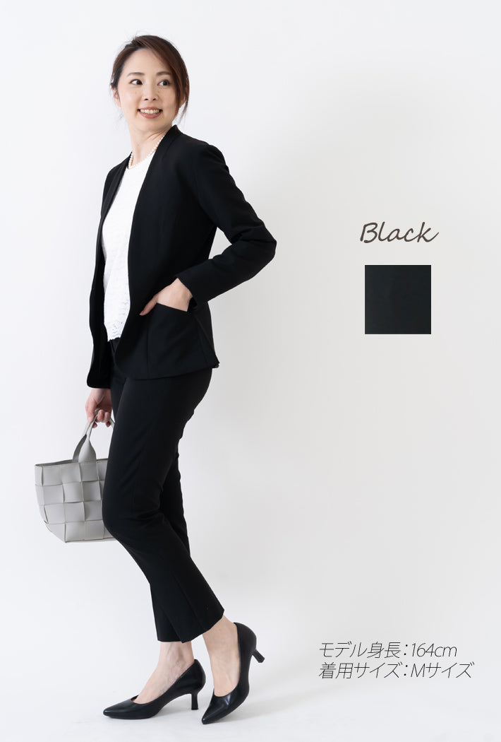 Clease[クリーズ] 　モナルーチェカラーレスジャケット&パンツスーツ＜8009s5302＞
