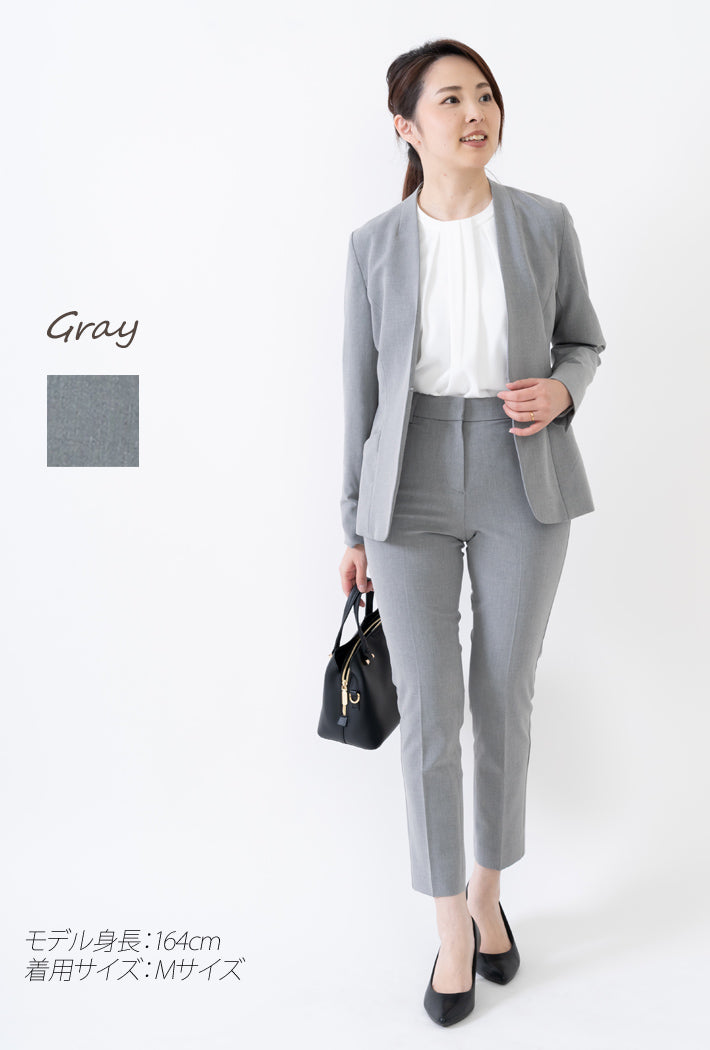 Clease[クリーズ] 　モナルーチェカラーレスジャケット&パンツスーツ＜8009s5302＞