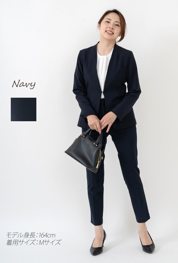 Clease[クリーズ] 　モナルーチェカラーレスジャケット&パンツスーツ＜8009s5302＞