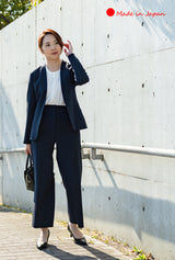 Clease[クリーズ] 　モナルーチェカラーレスジャケット&ワイドパンツスーツ＜8009s5314＞