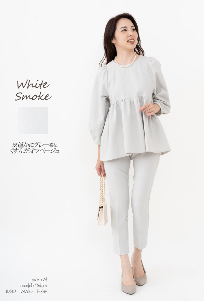 ぺプラムプルオーバー　パンツ　セットアップ Mila Owen（ミラオーウェン）の「ノースリペプラムプルオーバー