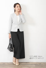 Clease[クリーズ] 　ツイードジャケット＆ワイドパンツセットアップ＜8014gy7256bk＞