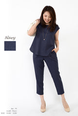 Clease[クリーズ] 　フレンチスリーブプルオーバー＆アンクルパンツセットアップ＜8022s5305＞