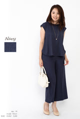 Clease[クリーズ] 　フレンチスリーブプルオーバー＆ワイドパンツセットアップ＜8022s5306＞