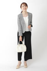 Clease[クリーズ] 　ツイードジャケット＆ワイドパンツセットアップ＜8023bk7256bk＞