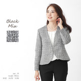 Clease[クリーズ] 　裏付ツイードボレロ風ノーカラージャケット＜8023＞