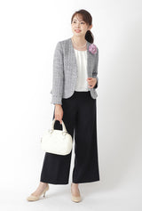 Clease[クリーズ] 　ツイードジャケット＆ワイドパンツセットアップ＜8023nb7256nb＞