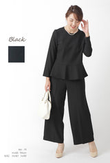 Clease[クリーズ] 　ソフトサーモペプラムプルオーバー &ワイドパンツセットアップ＜8024s7261＞