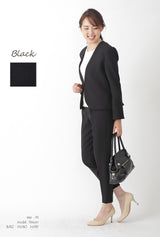 Clease[クリーズ] 　ボルト梨地Wクロスボレロ風ジャケット＆アンクルパンツセットアップ＜8025s7259＞