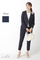 Clease[クリーズ] 　ボルト梨地Wクロスボレロ風ジャケット＆アンクルパンツセットアップ＜8025s7259＞