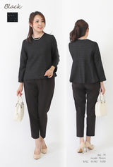 Clease[クリーズ] 　バックペプラムツイードプルオーバー＆パンツセットアップ＜8026s5309＞