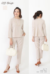 Clease[クリーズ] 　　【アウトレット半額】バックペプラムプルオーバー＆パンツセットアップ＜8028s5309＞