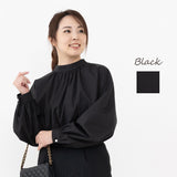 Clease[クリーズ] 　エステネージュスタンドカラーギャザーブラウス＜8044＞