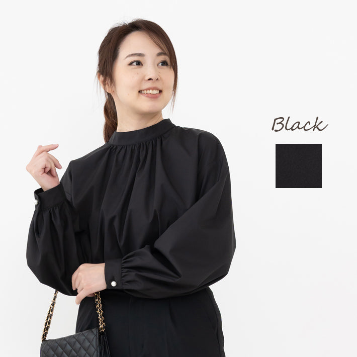 Clease[クリーズ] 　エステネージュスタンドカラーギャザーブラウス＜8044＞