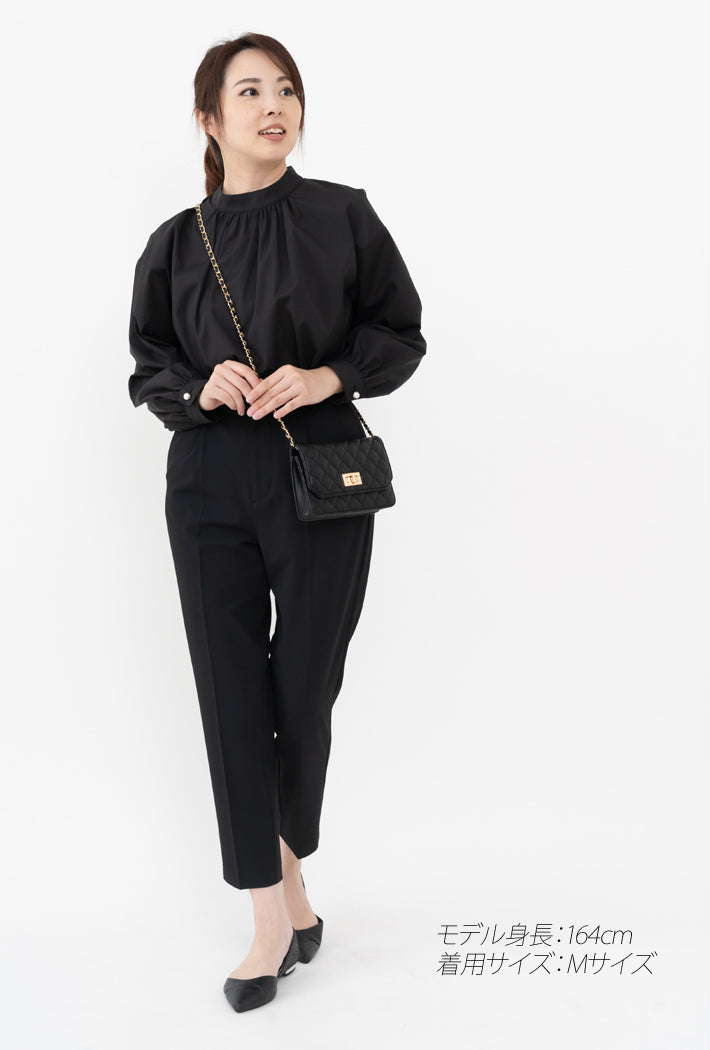 Clease[クリーズ] 　エステネージュスタンドカラーギャザーブラウス＜8044＞