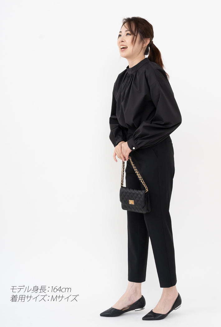 Clease[クリーズ] 　エステネージュスタンドカラーギャザーブラウス＜8044＞