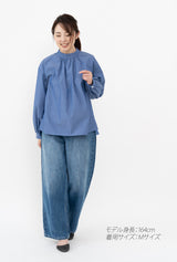 Clease[クリーズ] 　エステネージュスタンドカラーギャザーブラウス＜8044＞