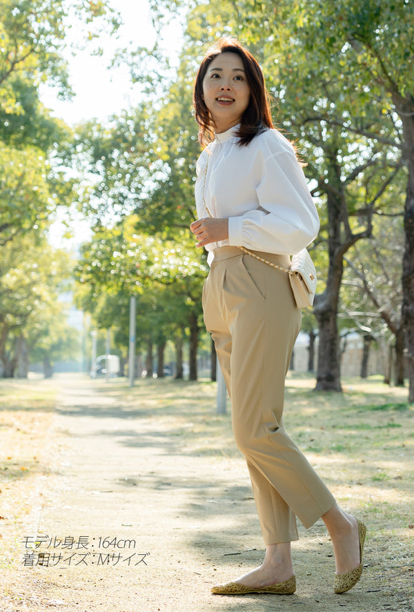 Clease[クリーズ] 　エステネージュスタンドカラーギャザーブラウス＜8044＞