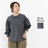 Clease[クリーズ] 　ギャザーたっぷりプルオーバーブラウス＜8047＞