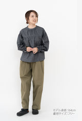 Clease[クリーズ] 　ギャザーたっぷりプルオーバーブラウス＜8047＞