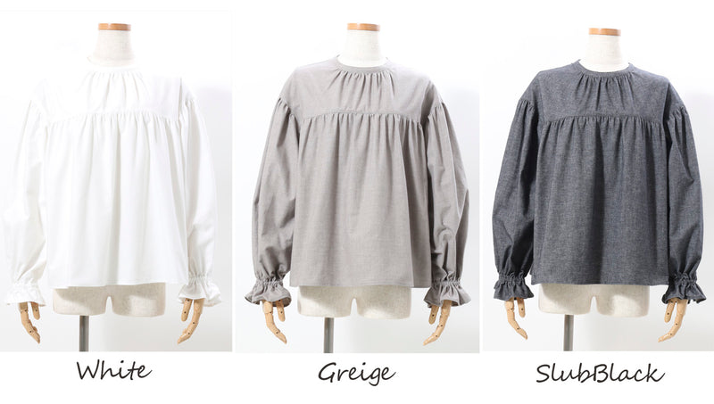 Clease[クリーズ] 　ギャザーたっぷりプルオーバーブラウス＜8047＞