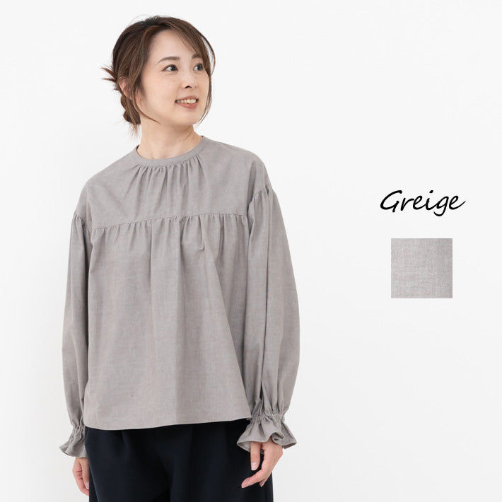 Clease[クリーズ] 　ギャザーたっぷりプルオーバーブラウス＜8047＞